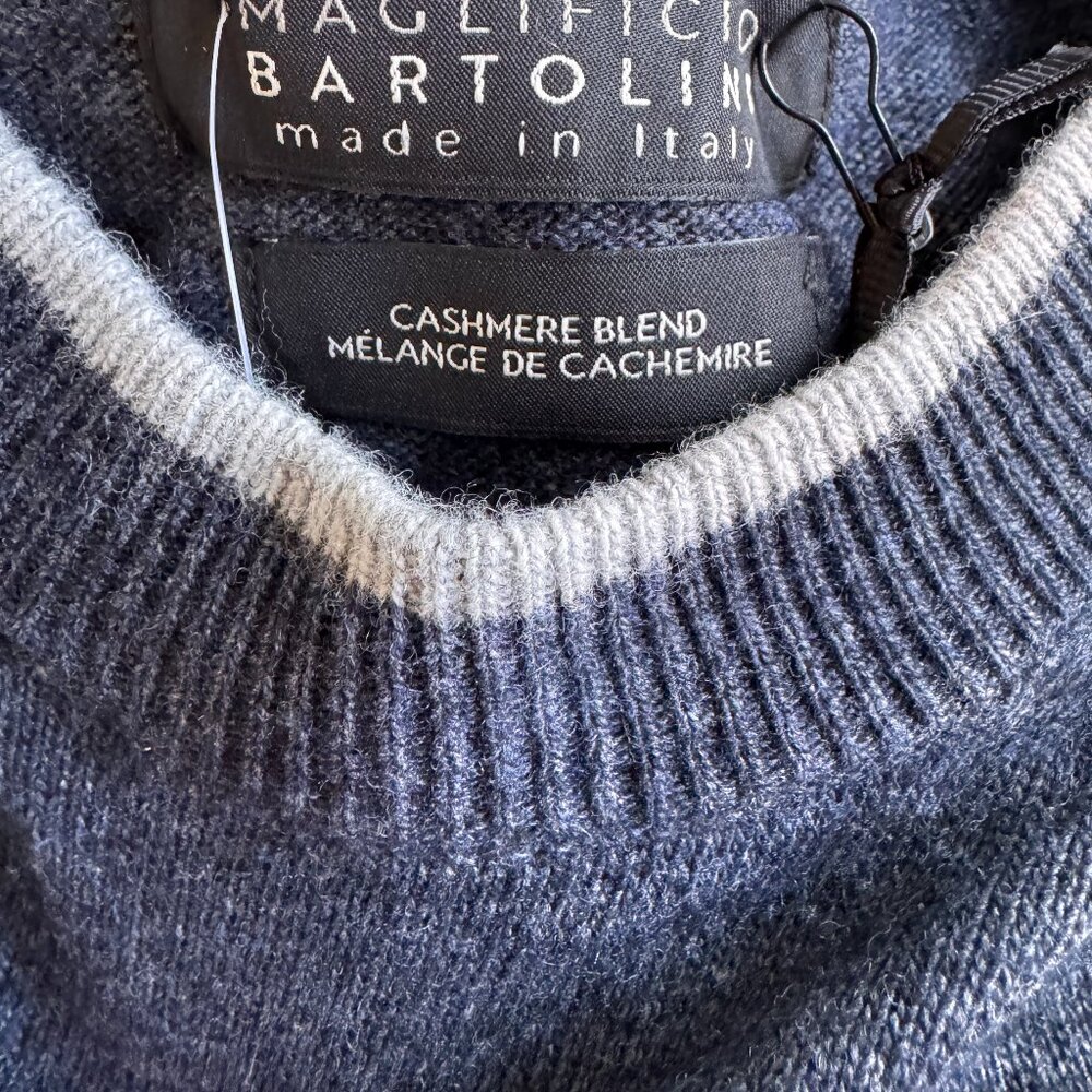 Maglificio Bartolini Cashmere Blend Sweater Men Sm Blue Crewneck Italy Luxe NWT!